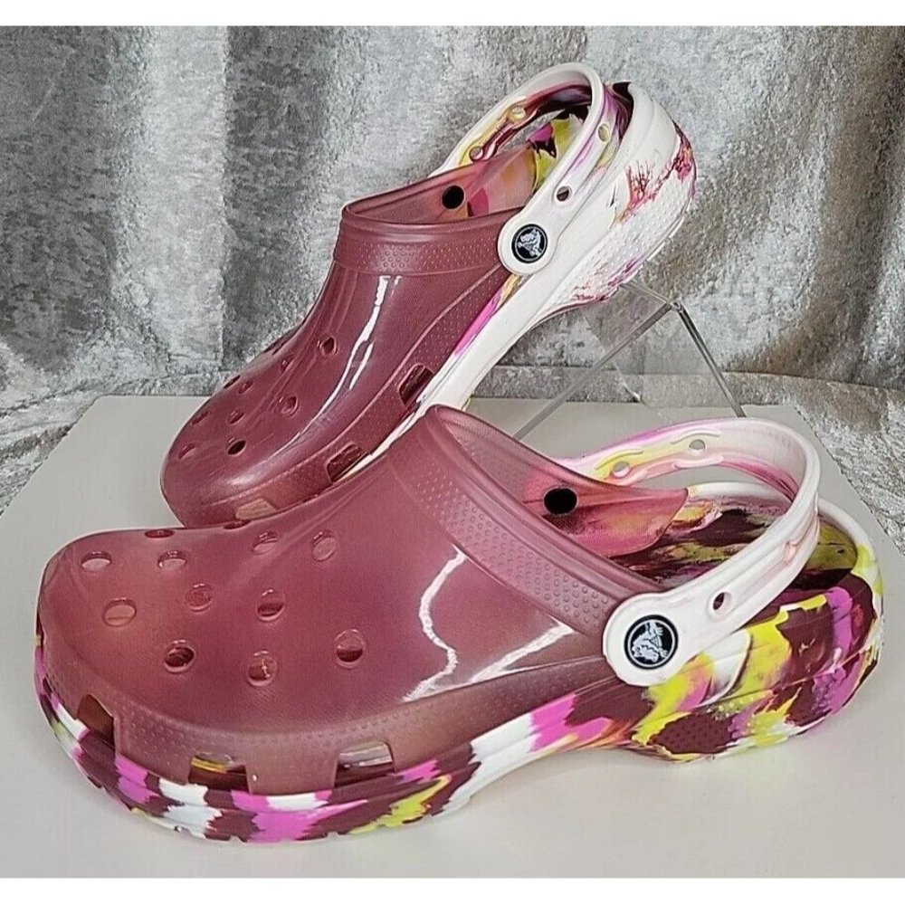 Crocs Classic Translucent Marbled Women's Sz 9 Men’s Sz 7 Clog Ionic Comfort